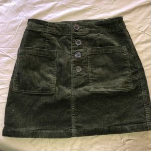 Size Small Olive Corduroy Mini Skirt